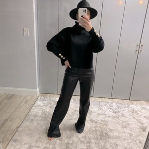 Zara Knit Black warm turtle neck sweater Small